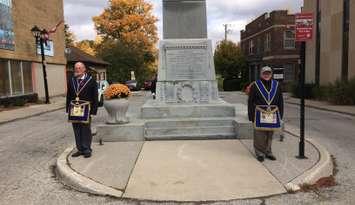 Masonic Temple members in Chatham keeping watch at Chatham cenotaph. Nov. 06, 2017.  (Photo by Paul Pedro)
