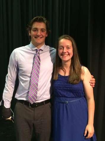 Kelton Evans and Ashley Jackson of JMSS named the Dr. Jack Parry Award winners for 2016. (Photo courtesy of @JMSS_Tweet via. Twitter)
