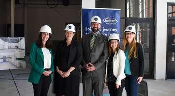 London North Centre MPP Terence Kernaghan (centre) joins Children's Museum officials at the new location at 100 Kellogg Lane, May 2, 2024. Photo from London Children's Museum on X.