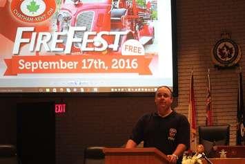 Firefest CK Chair Brent DeNure, during the festival's launch event on September 9, 2016 (Photo by Jake Kislinsky)