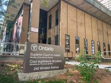 Superior Court of Justice building in Windsor, Ontario, September 18, 2023. (Photo by Maureen Revait) 