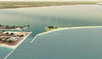 Conceptual design to protect Rondeau Bay against erosion. (Photo via Zurek Consultants)