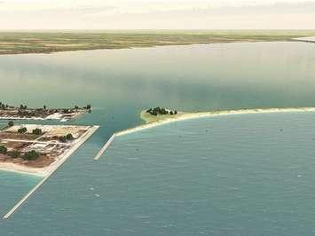 Conceptual design to protect Rondeau Bay against erosion. (Photo via Zurek Consultants)