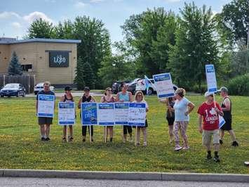 Workers at the LCBO on Quinn Drive in Sarnia picket outside of the store on day one of the strike. July 5, 2024. Blackburn Media photo by Josh Boyce.