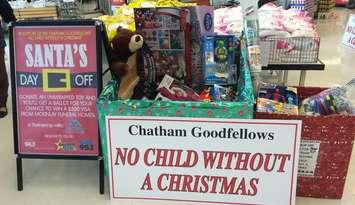 Blackburn Radio and McKinlay Funeral Homes band together to support the Chatham Goodfellows’ “No Child Without a Christmas” campaign at the Real Canadian Superstore, December 2, 2015. (Photo courtesy of 
Meagan Judd) 