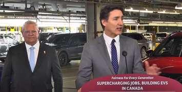 (Ontario Premier Doug Ford and Prime Minister Justin Trudeau. Photo courtesy of the Premier of Ontario YouTube feed)