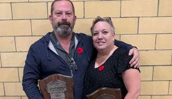 Sean and Tanya Wilkins receive the Mr. and Mrs. Goodfellows awards. November 7, 2024. (Submitted photo)