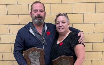 Sean and Tanya Wilkins receive the Mr. and Mrs. Goodfellows awards. November 7, 2024. (Submitted photo)