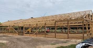 Charlotte’s Freedom Farm barn rebuilding on August 25, 2020 (Screen grab via Charlotte’s Freedom Farm Facebook)