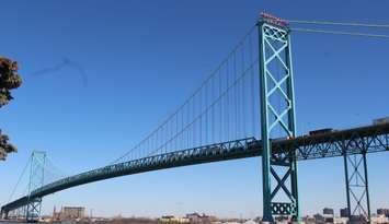 Ambassador Bridge on March 16, 2018. Photo by Mark Brown/WindsorNewsToday.ca.