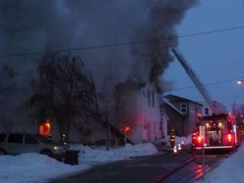 Brigden Structure Fire Feb. 16, 2015 (Photo submitted by Jim Hereygers)