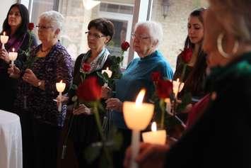 A ceremony remembering the 14 women killed in the Montreal Massacre was held in Chatham on December 6, 2014. (Photo by Jason Viau)
