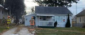Chatham-Kent fire crews respond to a house fire on O'Neil Street in Chatham. January 8, 2020. (Photo courtesy of Chatham-Kent Fire and Emergency Services)