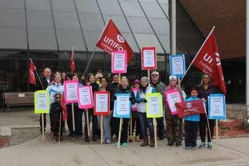 Riverview Gardens information picket in front of Civic Centre in Chatham on Monday. April 9, 2018. (Photo by Sarah Cowan Blackburn News Chatham-Kent). 