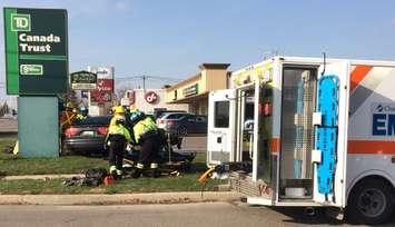 Car gets t-boned in Chatham at Keil Dr. and McKinnon. Nov 14, 2014. (Photo by Paul Pedro)