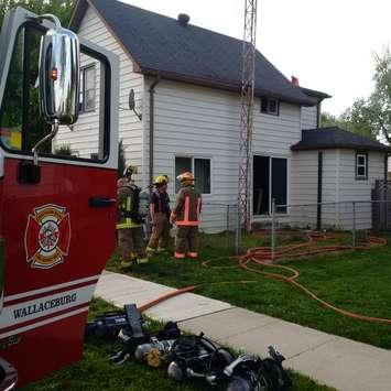 Firefighters respond to a an accidental kitchen fire in Wallaceburg. May 18, 2017. (Photo courtesy of Chatham-Kent Fire and Emergency Services)