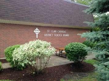 The St. Clair Catholic District School Board office in Wallaceburg.  BlackburnNews.com photo.