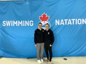 Genevieve Sasseville and Madison Broad. April 9, 2019. (Photo courtesy of the Chatham Pool Sharks).