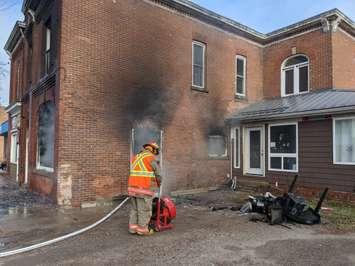 Fire at 8 Victoria St. in Thamesville. January 13, 2021. (Photo courtesy of CK Fire).