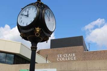 St. Clair College with decorative clock, Windsor main campus. Photo by Mark Brown/Blackburn News.