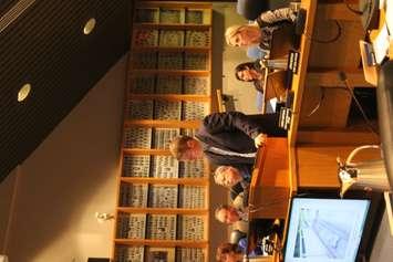 Adam Sullo giving an update on the Kent Bridge in council chambers. October 3, 2016. (Photo by Natalia Vega)