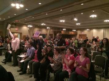 The Erie-St. Clair LHIN holds a special meeting at the Roma Club in Leamington on November 12, 2014 regarding the proposed closure of the obstetrics ward at Leamington District Memorial Hospital. (Photo by Ricardo Veneza)