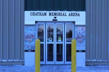 New door at Memorial Arena in Chatham. December 12, 2017. (Photo by Sarah Cowan Blackburn News Chatham-Kent). 