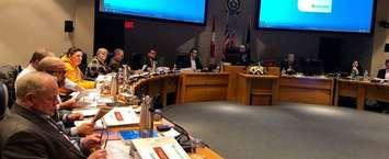 Members of Chatham-Kent city council prepare for the draft budget presentation on January 16, 2019. (photo by Allanah Wills)