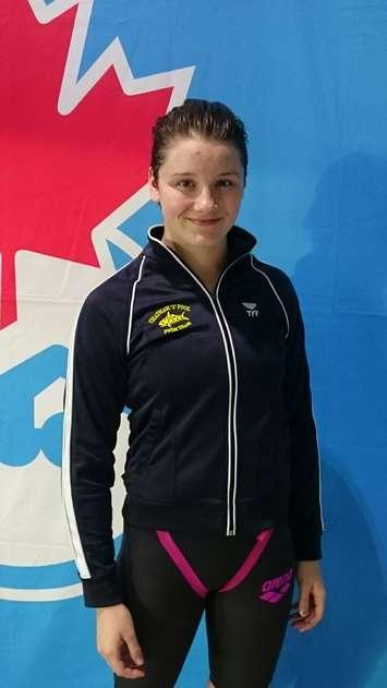 Chatham-Kent Native Madison Broad at the 2015 Canadian Swimming Championships (Photo Courtesy of Bailey Salmon Moskal)