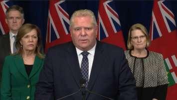 Premier Doug Ford speaks to the media March 23, 2020. 