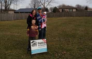 The 4th Habitat for Humanity Chatham-Kent family, Nicole Spall, Lee Chrysler, and their children Luca & Kylie. (Photo courtesy of Habitat for Humanity)