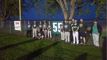Nick Laprise's number was retired in a ceremony a month after his untimely death. May 18, 2018. (Photo courtesy of James Rankin)