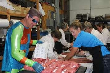 Captain Positive at Roesch Meats and More on Agriculture Day. September 5, 2017. (Photo by Sarah Cowan Blackburn News Chatham-Kent). 