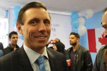 Progressive Conservative party leadership candidate Patrick Brown on February 24, 2018.  (Photo by Adelle Loiselle)