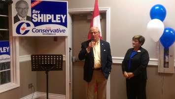 Conservative candidate Bev Shipley is re-elected as Member of Parliament for Lambton-Kent-Middlesex on October 19, 2015. (Photo by Matt Weverink)