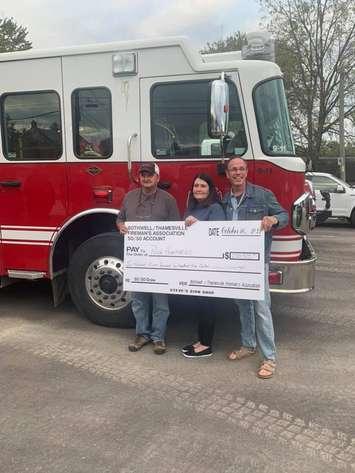 Peter and Lynn Humphries were the grand prize winners of the Bothwell-Thamesville Firefighters Association 50/50 Draw and won a total of $280,505.  (Photo via Bothwell Fire Facebook)