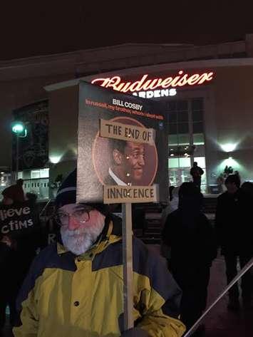Londoners protest the Bill Cosby performance at Budweiser Gardens. January 8, 2015. Photo by Ashton Patis. 