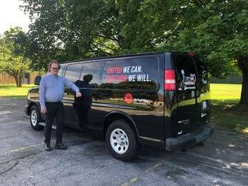 Chatham-Kent Non-profit Centre coordinator Scott Roose is pictured with the United Way mobile outreach van. (Photo courtesy of United Way)

