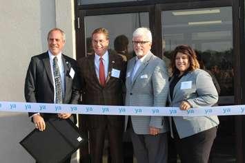 (Starting from the left) Mayor Randy Hope, Christopher Behrens, MPP Rick Nicholls, and Tina Baeyens at the new YA location on Richmond St. October 12, 2016. (Photo by Natalia Vega)