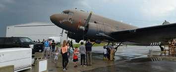 Attendees take a close-up look at the Yankee Air Museum's C-47 that was on display at Flight Fest in Chatham-Kent on June 1, 2019. (Photo courtesy of Aaron McPhail)