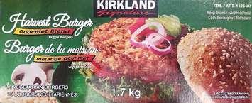 Kirkland Veggie Burgers. Image courtesy of Canadian Food Inspection Agency.