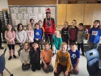 Students at St. Anne Catholic School welcomed Team Canada’s Abbey Stonehouse to their school on Tuesday, January 17, 2023. (Photo via St. Anne Catholic School Facebook)