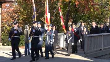 Legion members arrive at Cenotaph for Remembrance Day ceremonies (Photo taken by Jake Kislinsky)
