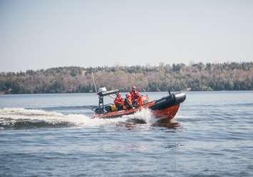 The Canadian Coast Guard’s Inshore Rescue Boat students take part in a training exercise in Trenton, Ontario. (Photo courtesy of the Canadian Coast Guard)