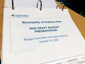 2020 Chatham-Kent draft budget (Photo by Allanah Wills)
