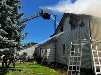 Structure fire on Pain Court Line (Image from Chatham-Kent Fire and Emergency Services)