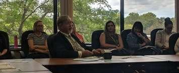 Dr. David Colby addressed Chatham-Kent Health Board and asks them to endorse a Toronto health official's suggestion to decriminalize all personal drug use. September 12, 2018. (Photo by Greg Higgins)