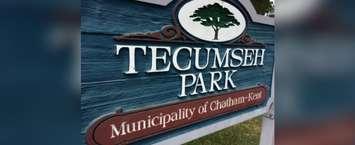 The Tecumseh Park sign on August 23, 2014. (Photo by Ricardo Veneza)