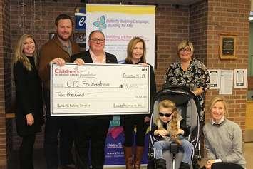 Lundy Insurance donates $10,000 to the Music Therapy Program at the Children's Treatment Centre Foundation. December 18, 2017. (Photo by Sarah Cowan Blackburn News Chatham-Kent). 