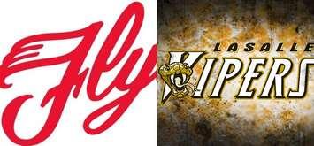 Leamington Flyers and LaSalle Vipers logos. (Photos courtesy of Flyers team website and inplaymagwindsor.blogspot.com.)